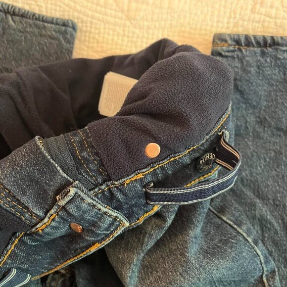 GAP Easy Taper Fleece Lined Jeans Pants Adjustable Waist Size 10 Slim EUC - Picture 2 of 6
